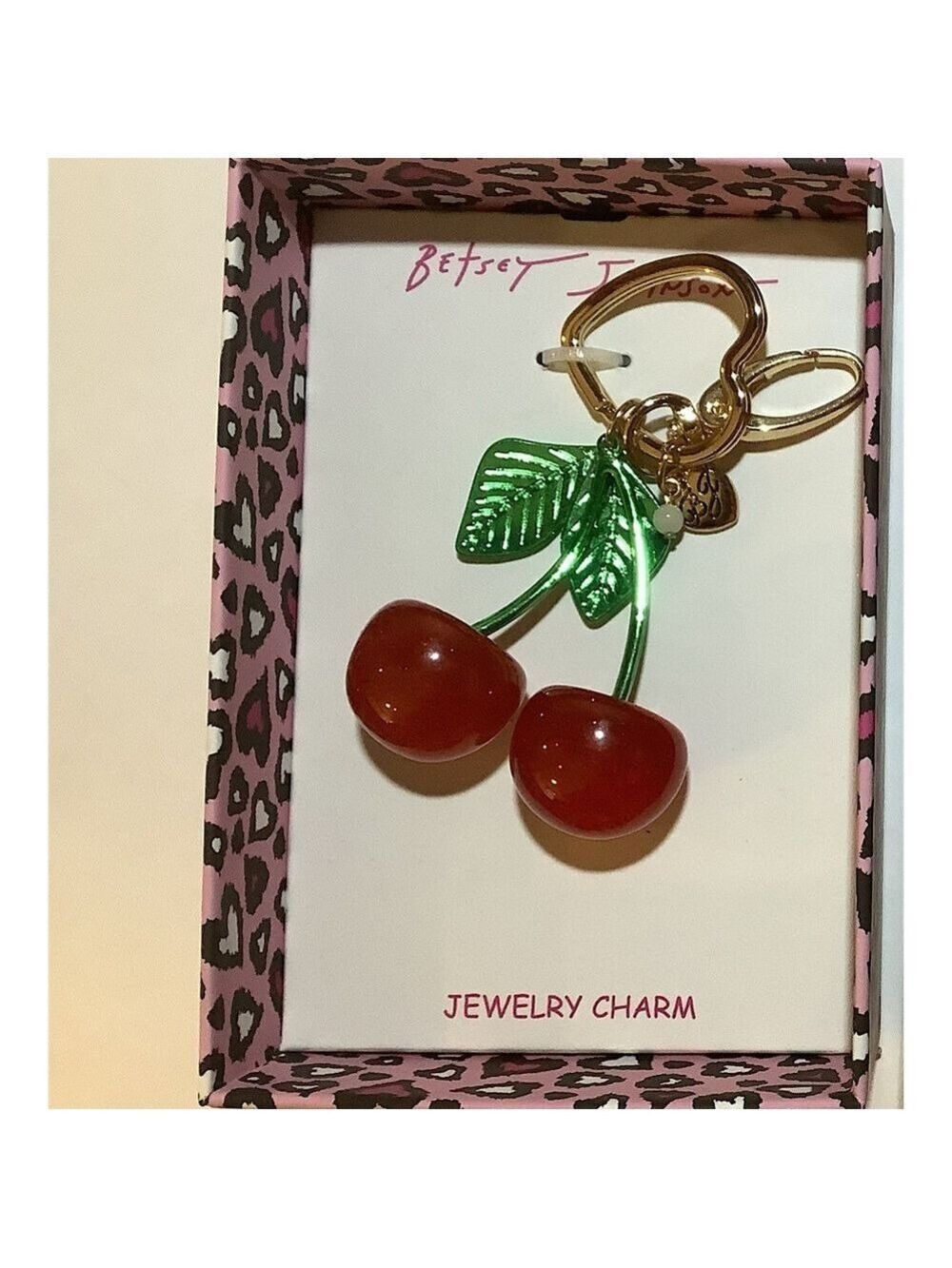 Betsey Johnson Cherry Handbag Jewelry Charm New